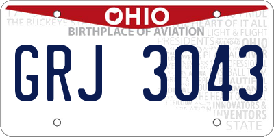 OH license plate GRJ3043