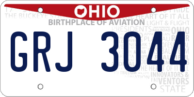 OH license plate GRJ3044