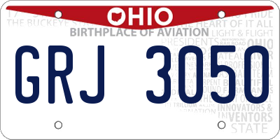 OH license plate GRJ3050