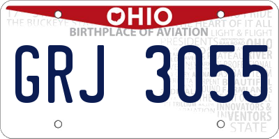 OH license plate GRJ3055