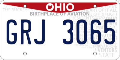 OH license plate GRJ3065