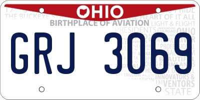 OH license plate GRJ3069