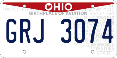 OH license plate GRJ3074
