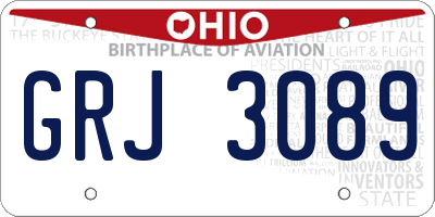 OH license plate GRJ3089