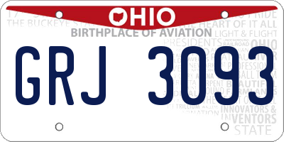 OH license plate GRJ3093
