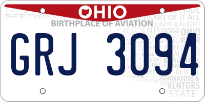 OH license plate GRJ3094