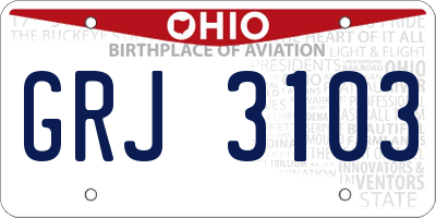 OH license plate GRJ3103