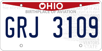OH license plate GRJ3109