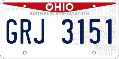 OH license plate GRJ3151