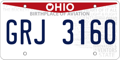 OH license plate GRJ3160