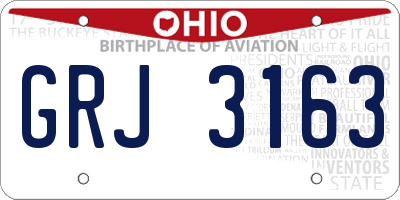 OH license plate GRJ3163