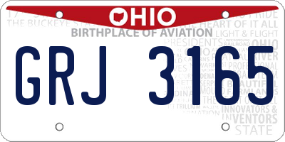 OH license plate GRJ3165
