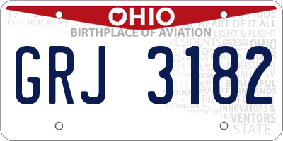 OH license plate GRJ3182