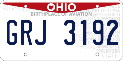 OH license plate GRJ3192