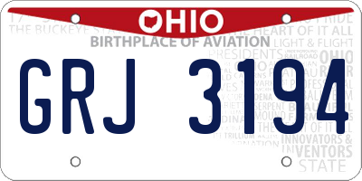 OH license plate GRJ3194