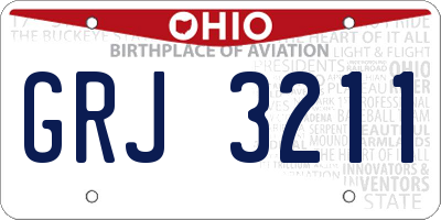 OH license plate GRJ3211