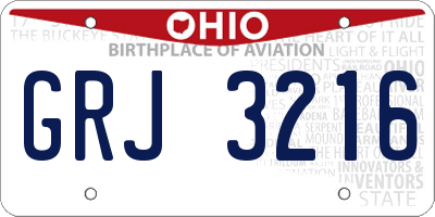 OH license plate GRJ3216