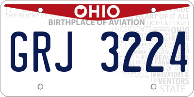 OH license plate GRJ3224