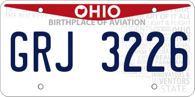 OH license plate GRJ3226