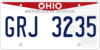 OH license plate GRJ3235