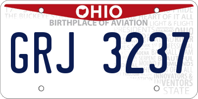OH license plate GRJ3237