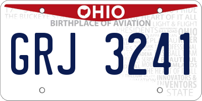 OH license plate GRJ3241
