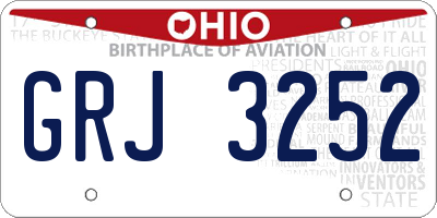 OH license plate GRJ3252