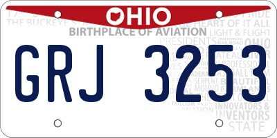OH license plate GRJ3253