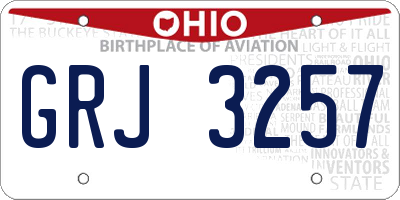 OH license plate GRJ3257