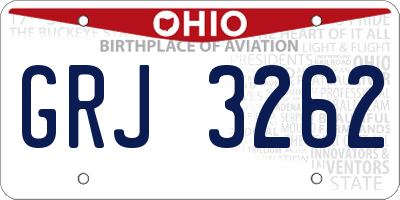 OH license plate GRJ3262
