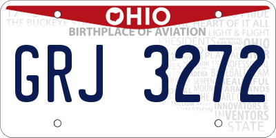 OH license plate GRJ3272