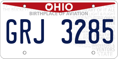 OH license plate GRJ3285