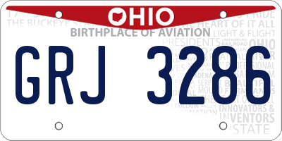 OH license plate GRJ3286