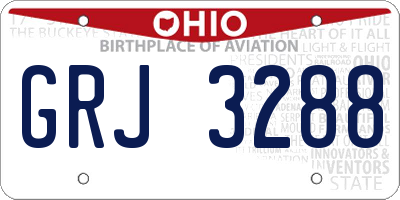 OH license plate GRJ3288