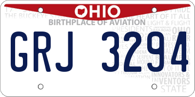 OH license plate GRJ3294