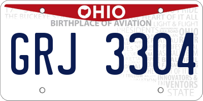 OH license plate GRJ3304
