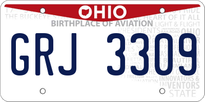 OH license plate GRJ3309