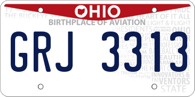OH license plate GRJ3313