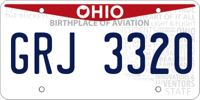 OH license plate GRJ3320