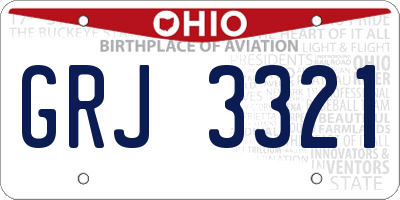OH license plate GRJ3321