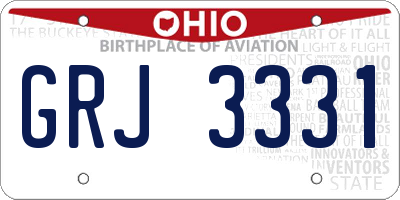OH license plate GRJ3331