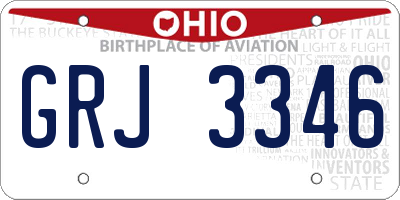 OH license plate GRJ3346