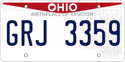 OH license plate GRJ3359