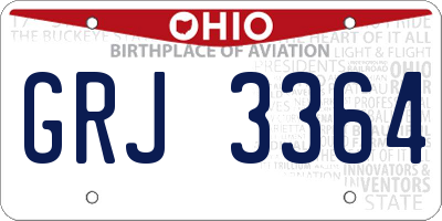 OH license plate GRJ3364