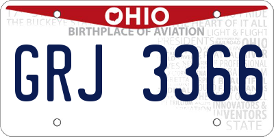 OH license plate GRJ3366