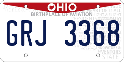 OH license plate GRJ3368