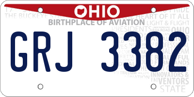 OH license plate GRJ3382
