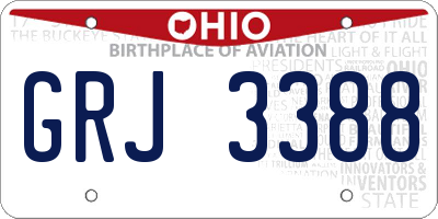 OH license plate GRJ3388