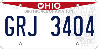 OH license plate GRJ3404