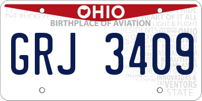 OH license plate GRJ3409